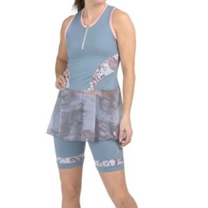 UPF 50 Colorblock Printed Mini Dress with Matching Shorts by SOFIBELLA